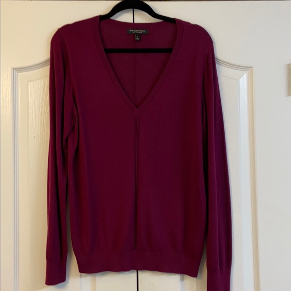 Banana Republic silk cashmere v-neck sweater